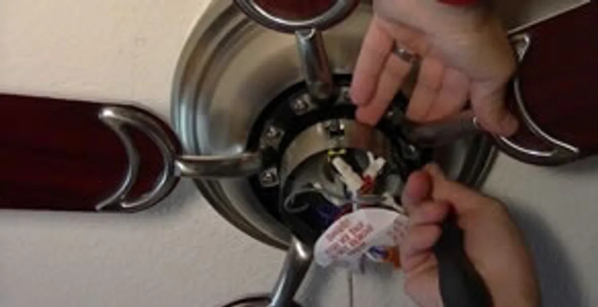 Ceiling fan installation with electrical wiring and mounting by professional electrician in Madison, WI