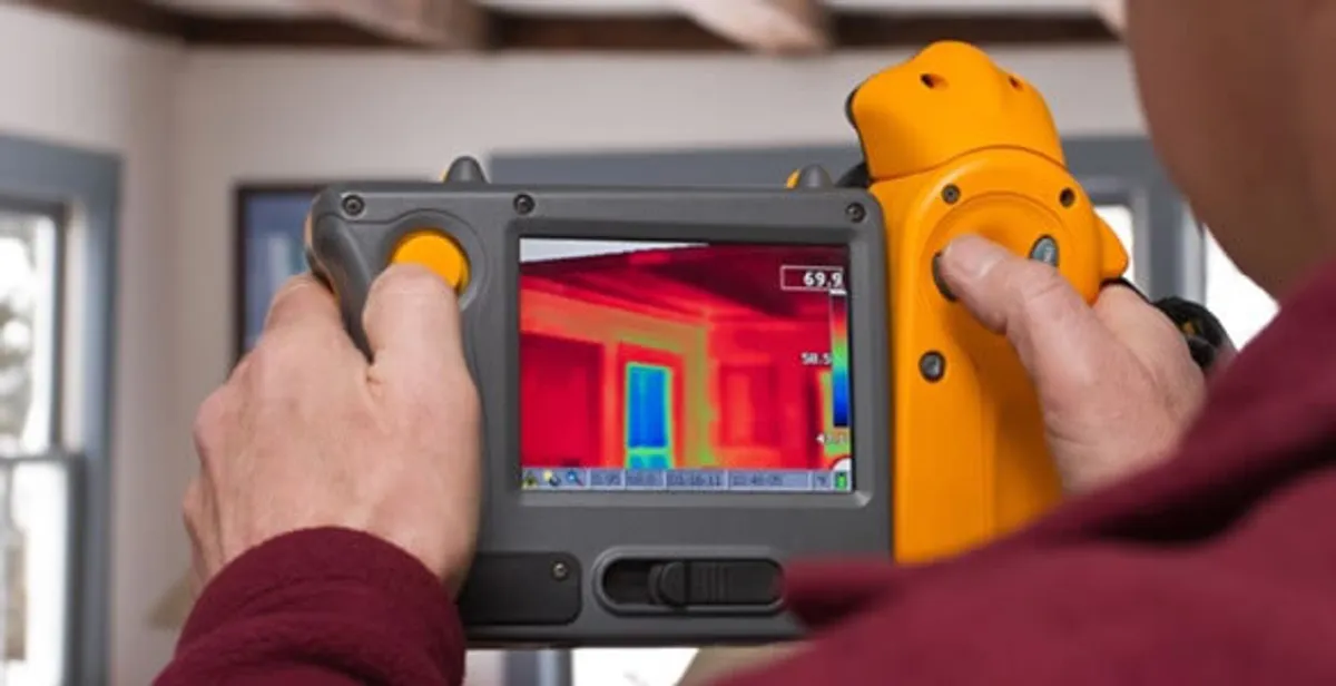 home energy audit service capturing thermal readings to analyze insulation and electrical efficiency in Madison, WI
