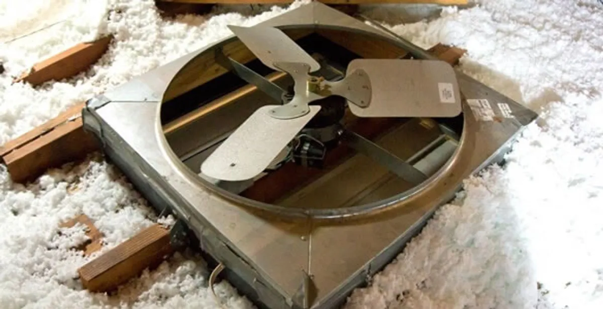 whole house fan installation services with attic-mounted ventilation unit in Madison, WI